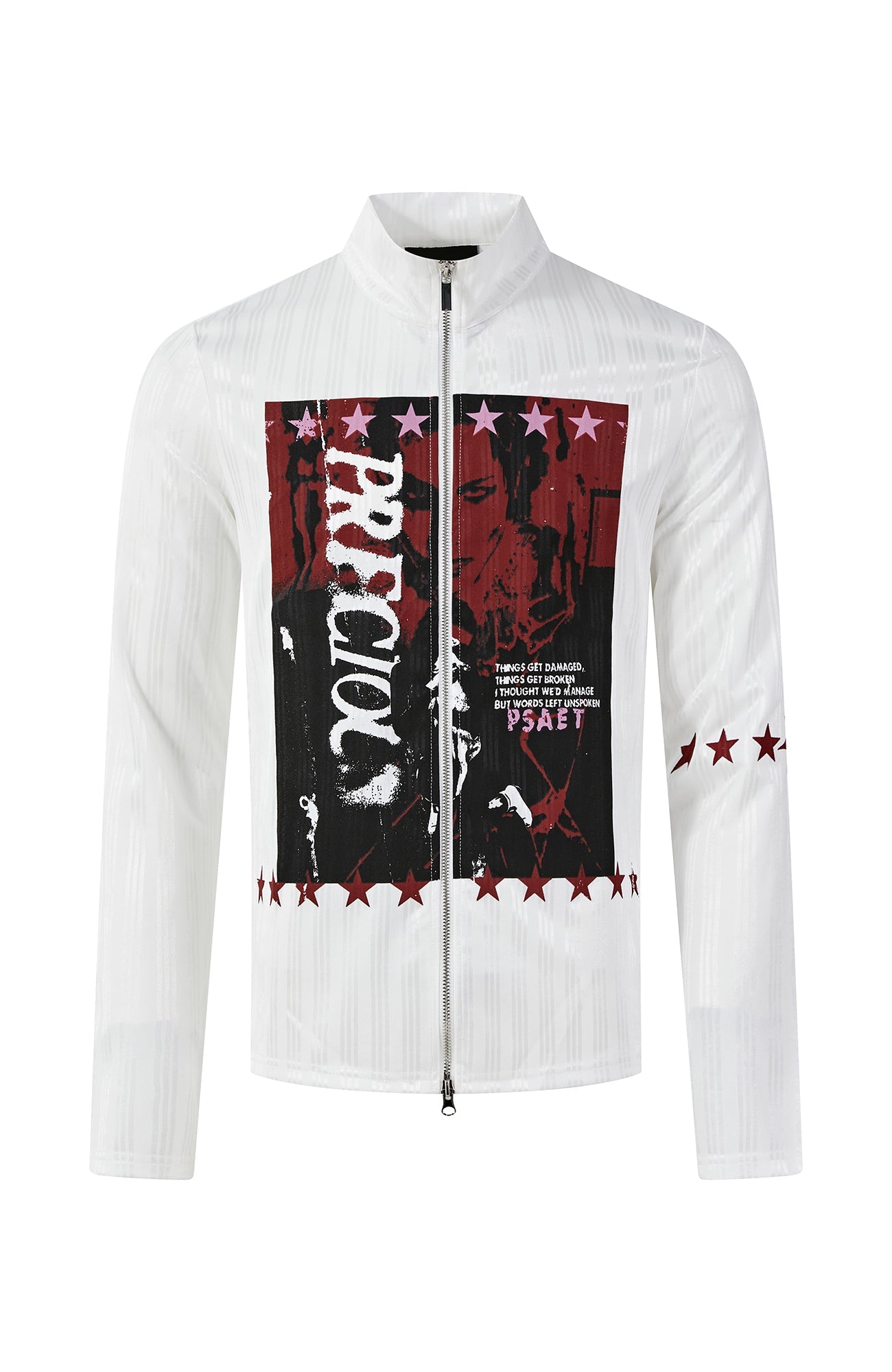 PASET Graphic Portrait Zip-Up Jacket-Jacket-S-Free Shipping Leatheretro