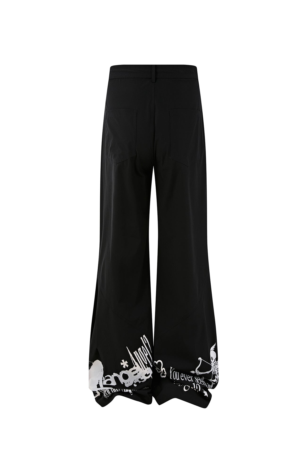 PASET Gothic Graphic Curved-Leg Pants-Pants-S / 27"-33"-Free Shipping Leatheretro