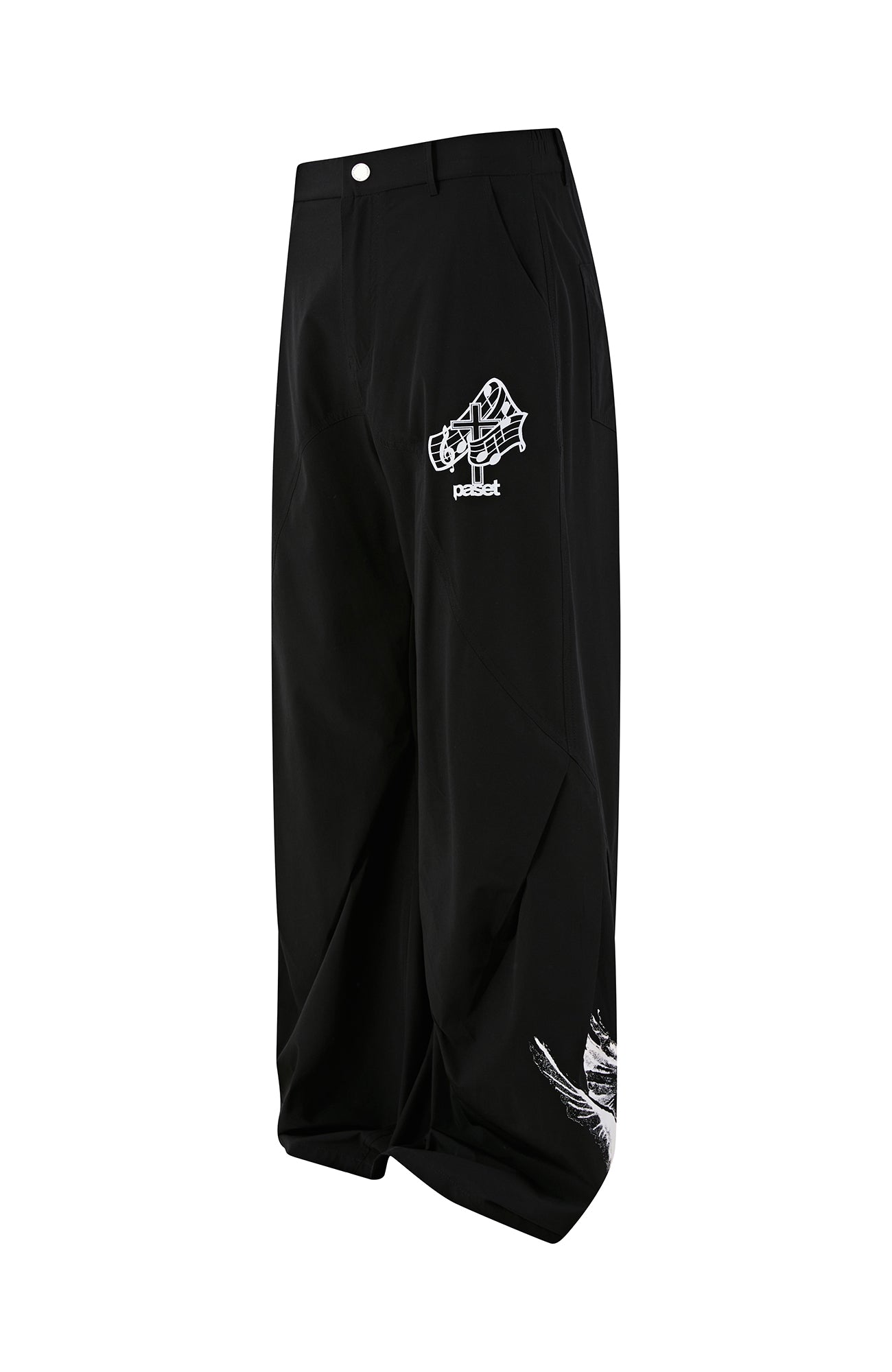 PASET Gothic Graphic Curved-Leg Pants-Pants-S / 27"-33"-Free Shipping Leatheretro