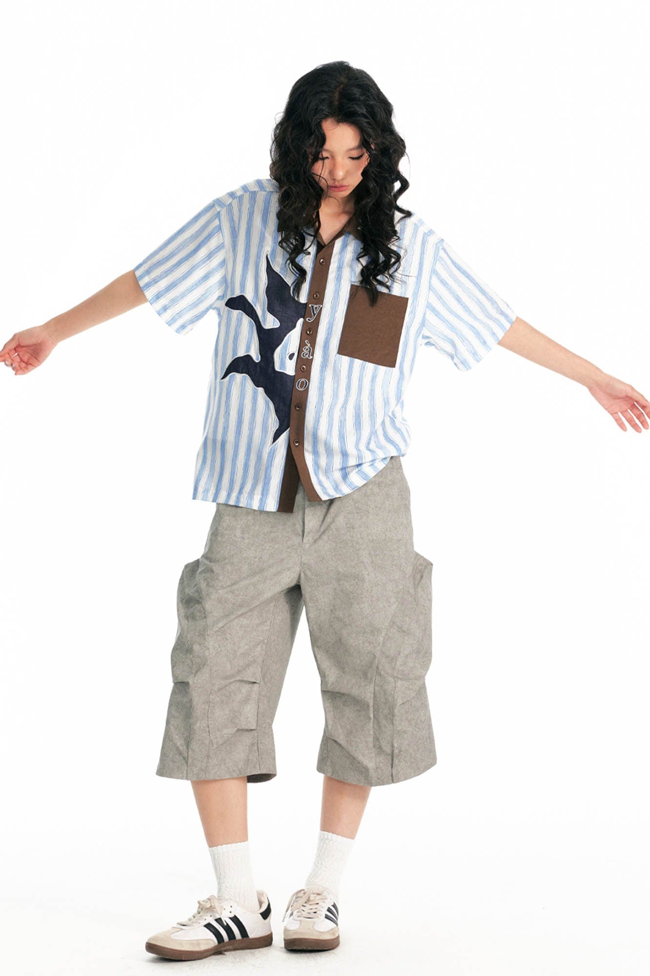 1997 POSTOFFICE Structured Panel Utility Shorts-Shorts-S-Gray-Free Shipping Leatheretro