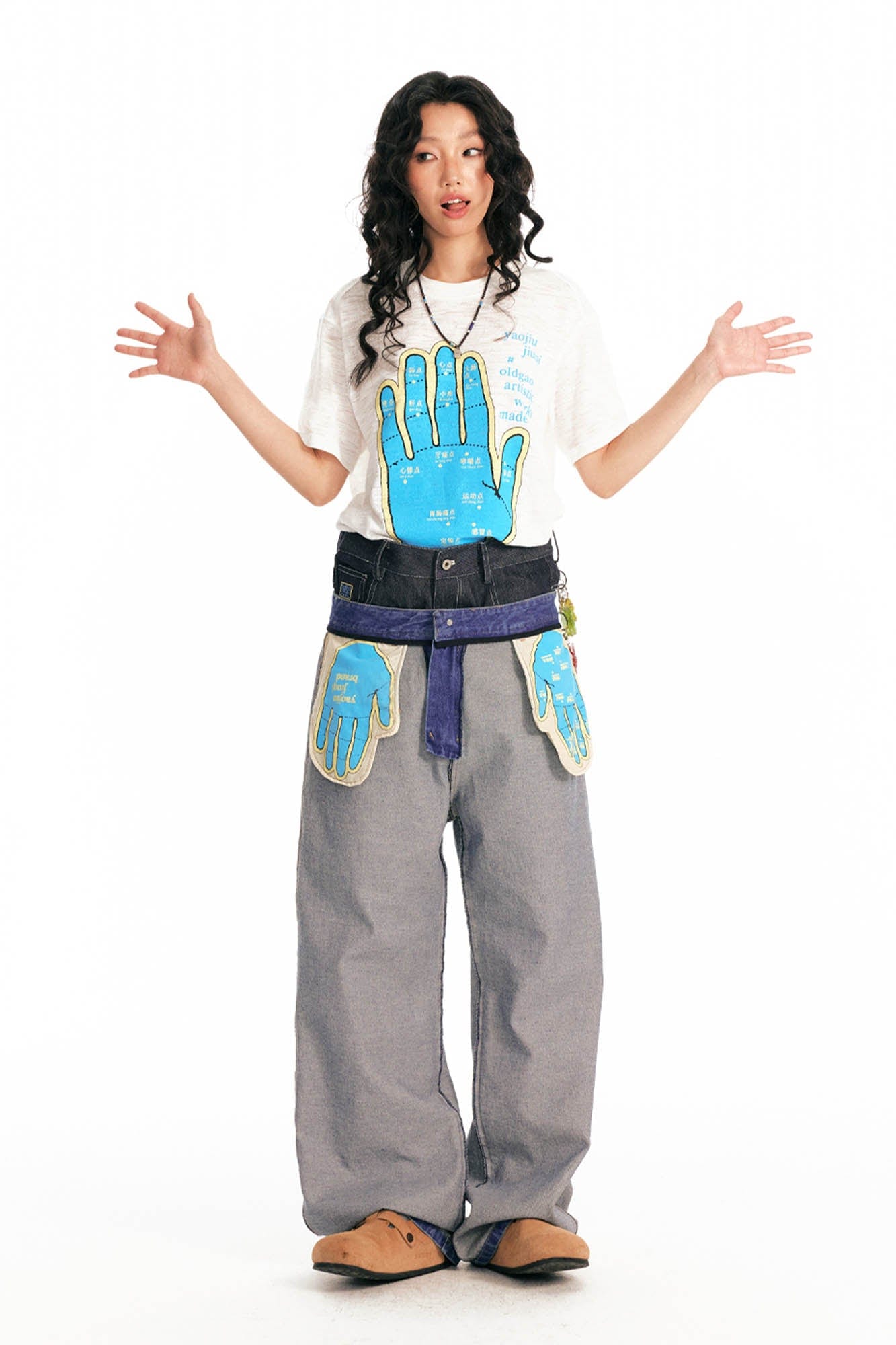 1997 POSTOFFICE Acupuncture Hand Map Graphic T-Shirt-T Shirt-S-Free Shipping Leatheretro