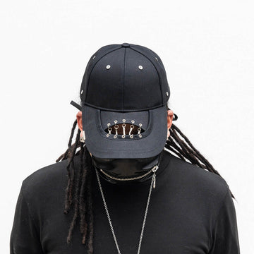 INSIDE OUT Chained Cut-Out Cap-Hat, Cap, Beanie-OS-Free Shipping Leatheretro