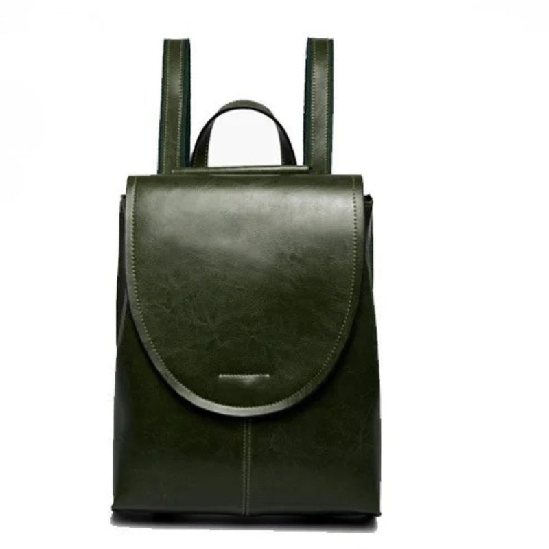 Oil Wax Cowhide Leather Backpack - Rucksack Knapsack CrossBody Bags-Crossbody Bag-Brown-Free Shipping Leatheretro