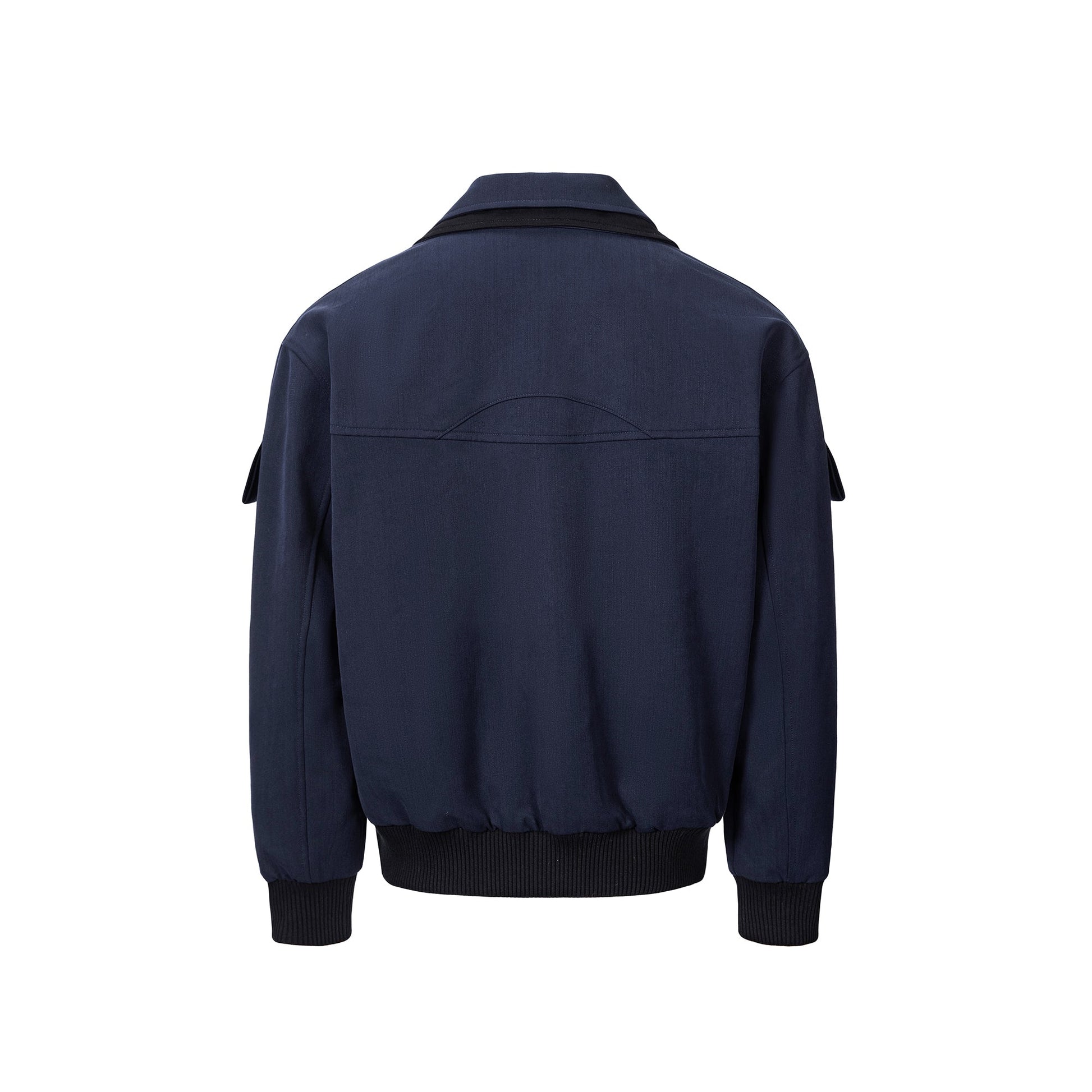 ESAIAS Paneled Double-Lapel Bomber Jacket-Jacket-S-Free Shipping Leatheretro