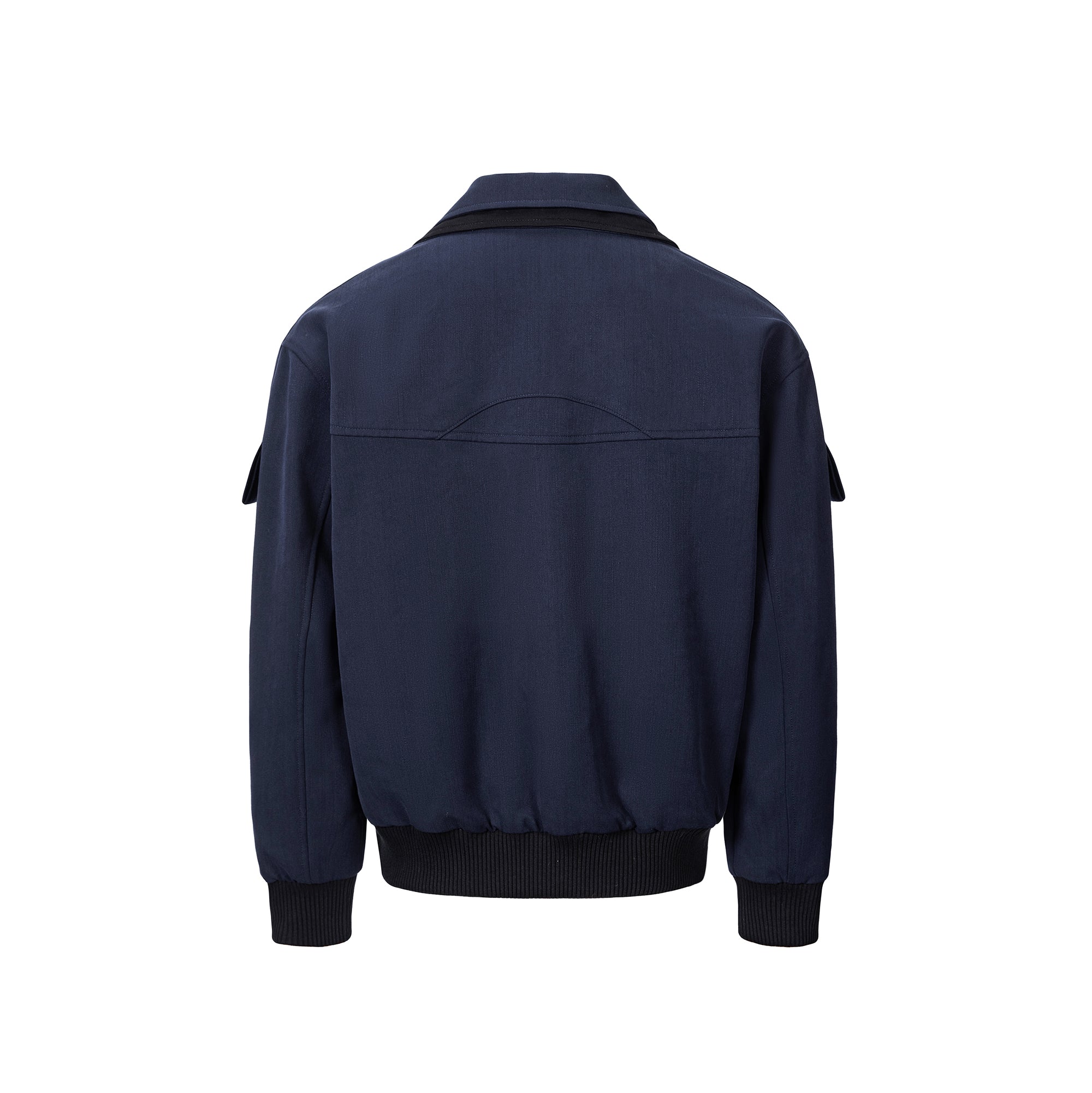 ESAIAS Paneled Double-Lapel Bomber Jacket-Jacket-S-Free Shipping Leatheretro