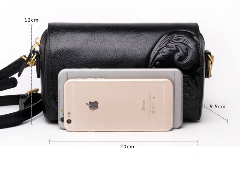 Vintage Small Embossing Leather Shoulder Bags 6518-Leather Shoulder Bags-Red-Free Shipping Leatheretro