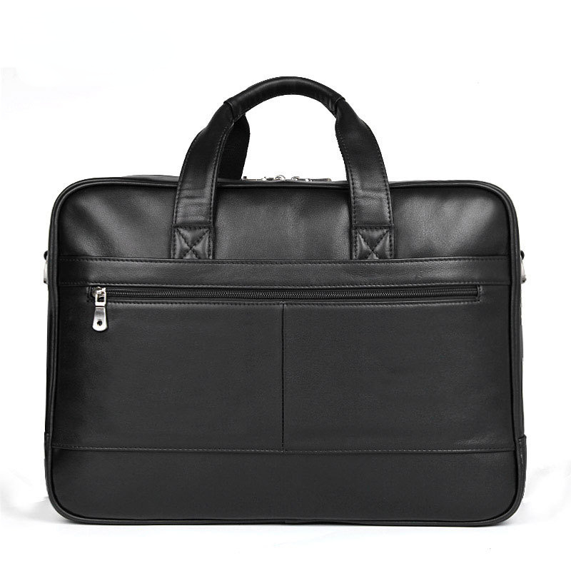 Black Genine Leather Business Briefcase 7319-Leather Briefcase-Black-Free Shipping Leatheretro