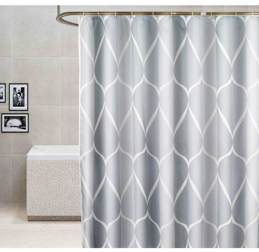 Waterproof Bathroom Gray White Shower Curtain-Shower Curtains-180×180cm Shower Curtain Only-Free Shipping Leatheretro