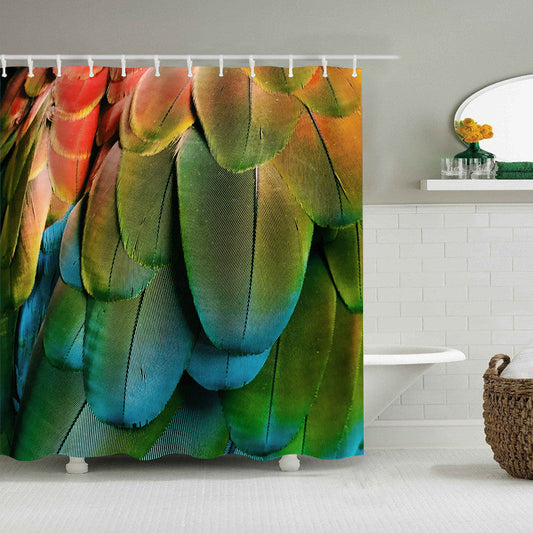 Mordern 3D Feather Fabric Shower Curtain for Bathroom-Shower Curtains-180×180cm Shower Curtain Only-Free Shipping Leatheretro