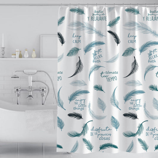 Elegant Feather Bathroom Shower Curtain-Shower Curtains-180×180cm Shower Curtain Only-Free Shipping Leatheretro