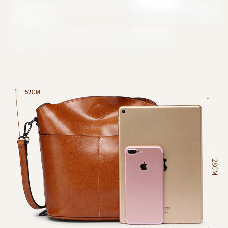 Casual Cowhide Leather Shoulder Handbags for Women-Handbag & Wallet Accessories-Wine Red-Free Shipping Leatheretro