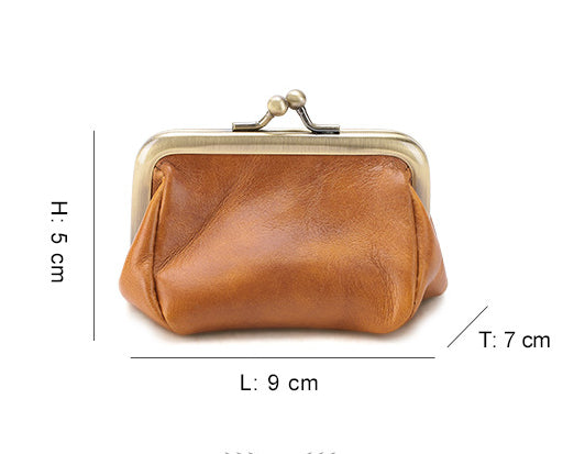 Vintage Cute Leather Change Storage Bags K095-Wallets & Money Clips-Green-Free Shipping Leatheretro