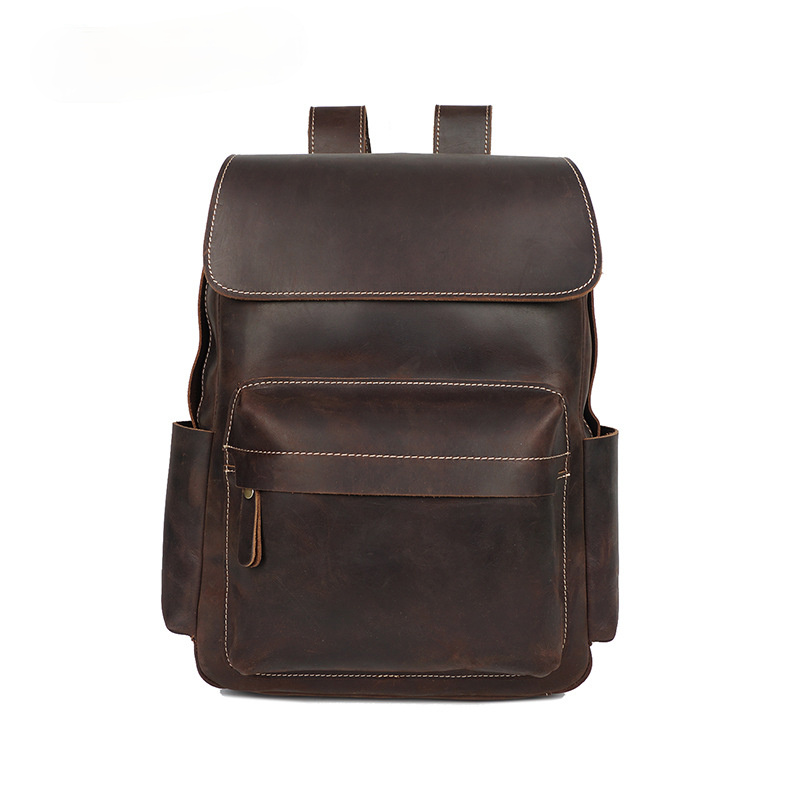 Retro Leather Travel Backpack Bag P-8090-Leather Backpack-Brown-Free Shipping Leatheretro