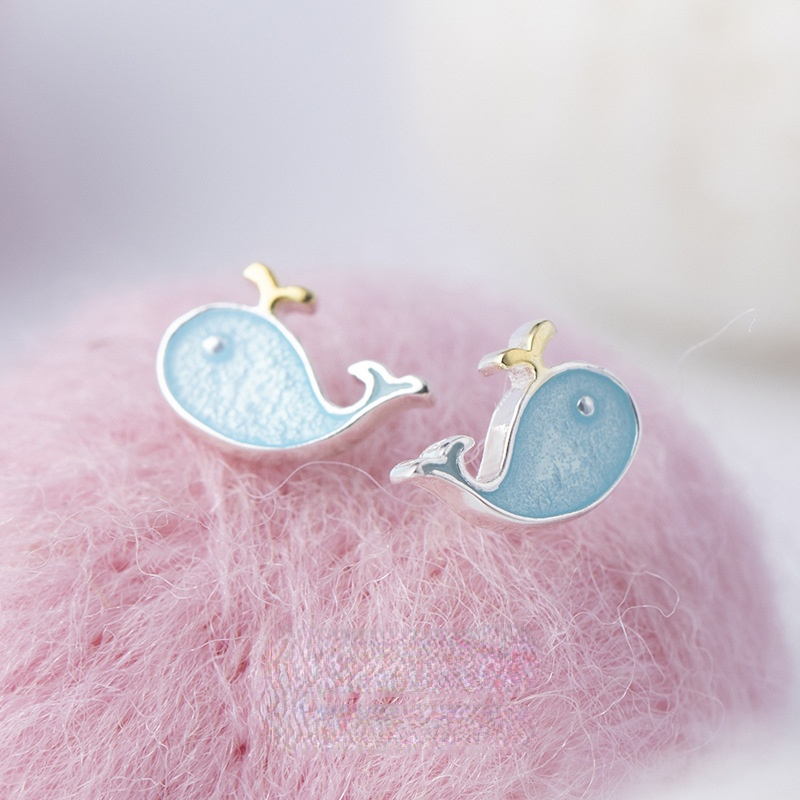 Cute Whale Design Earrings for Women-Earrings-The same as picture-Free Shipping Leatheretro