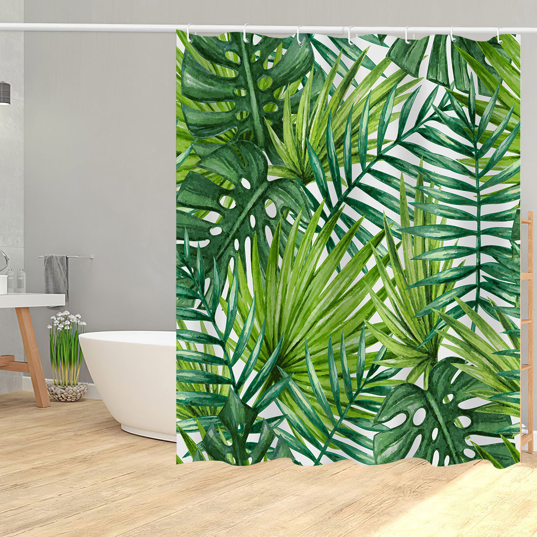 Palm Tree Print Shower Curtain for Bathroom-Shower Curtains-180×180cm Shower Curtain Only-Free Shipping Leatheretro