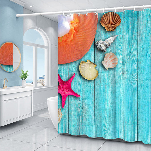 Turquoise Shower Curtain For Bathroom-Shower Curtains-180×180cm Shower Curtain Only-Free Shipping Leatheretro
