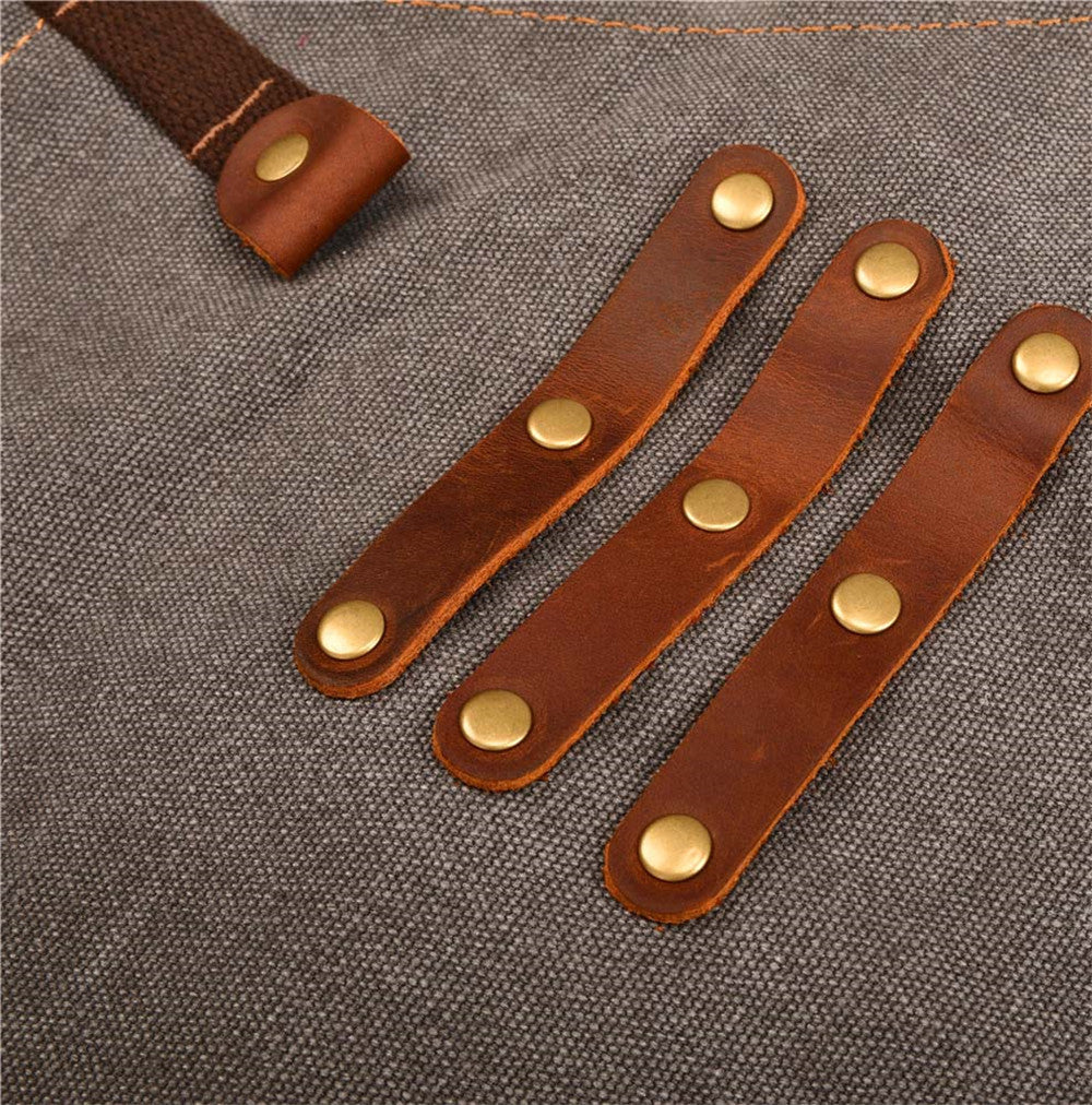 Vintage Canvas Leather Belt Apron A-5792-Apron-Black-Free Shipping Leatheretro