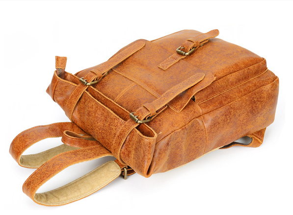 Vintage Leather Travel Backpack B8186-Leather Backpack-Light Brown-Free Shipping Leatheretro
