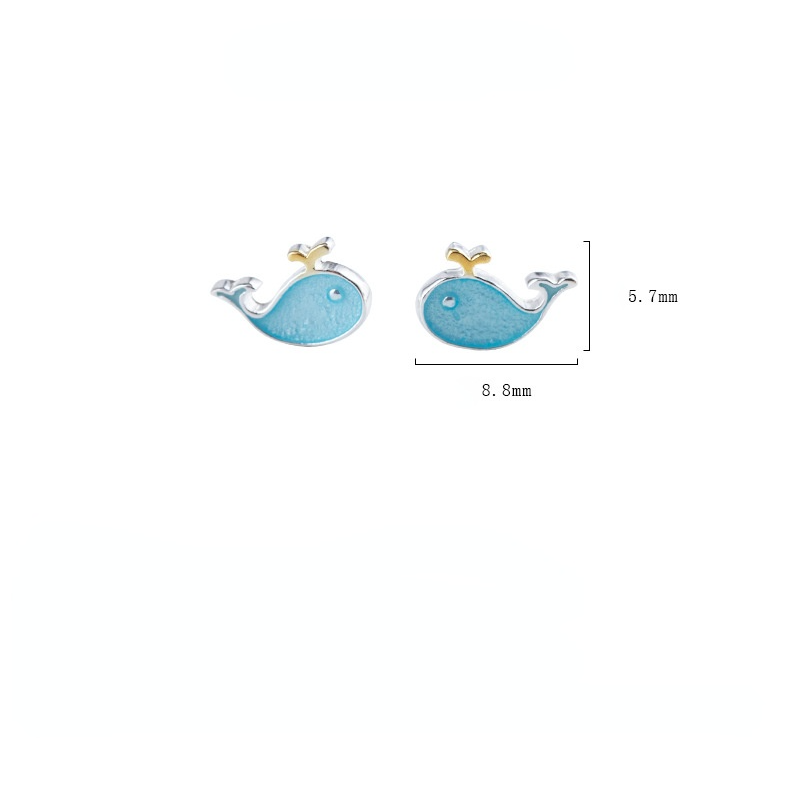 Cute Whale Design Earrings for Women-Earrings-The same as picture-Free Shipping Leatheretro