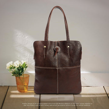 Vintage Handmade Leather Handbags for Women 8071-Handbags-Coffee-Free Shipping Leatheretro