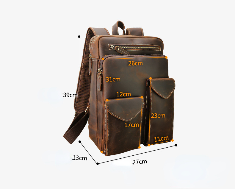 Vintage Luxury Large Storage Leather Backpacks-Leather Backpack-Brown-Free Shipping Leatheretro