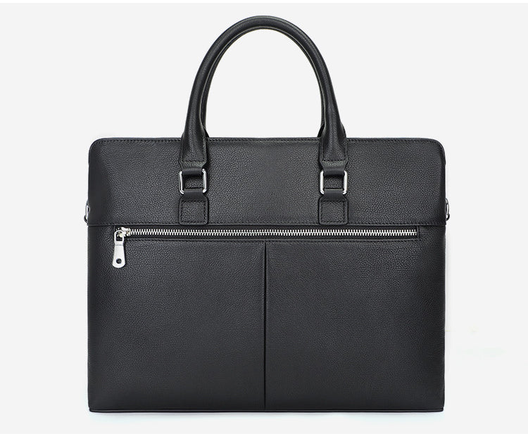 Black Cowhide Leather Briefcase for Men 7428-Briefcases-Black-Free Shipping Leatheretro