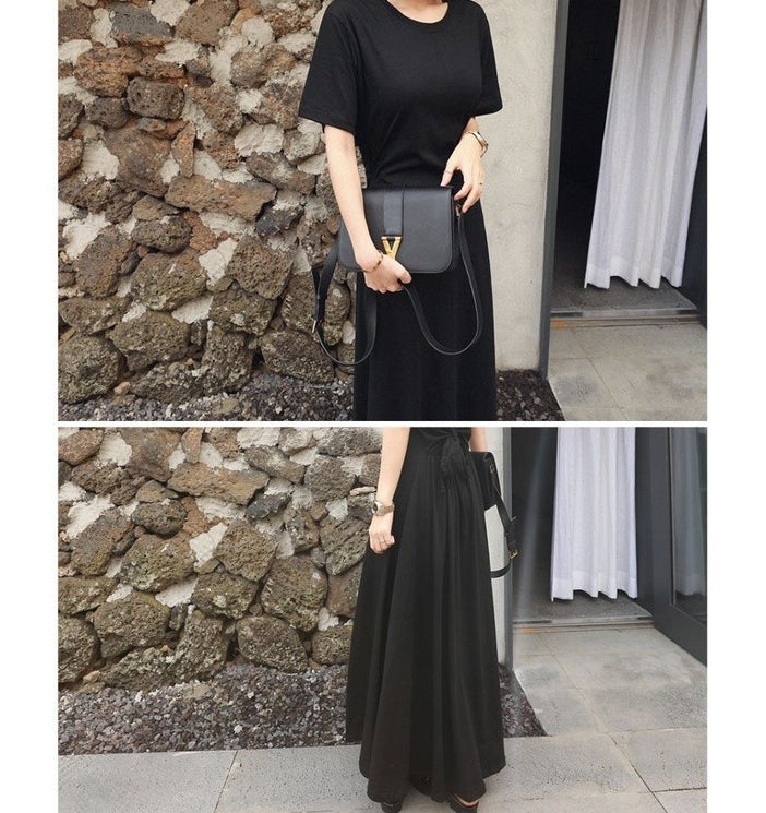 Black Summer Backless Fashion Long Dresses-Dresses-Black-S-Free Shipping Leatheretro