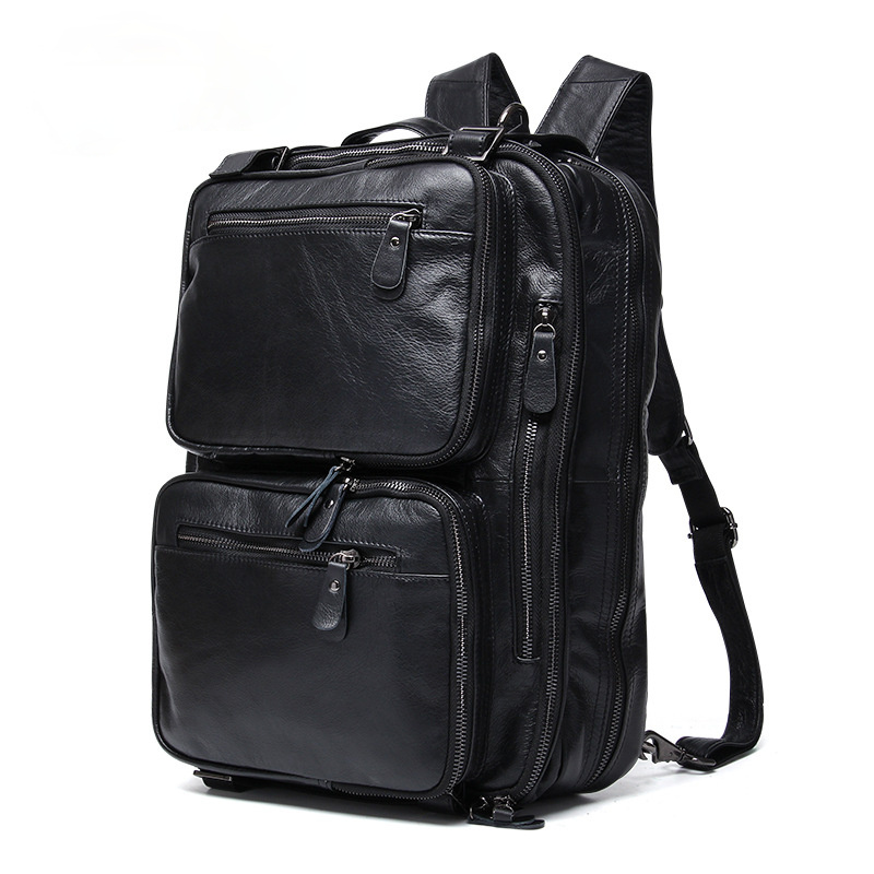 Vintage Men Multi Functional Backpack&business Briefcase J6332-Leather Backpack-Coffee-Free Shipping Leatheretro