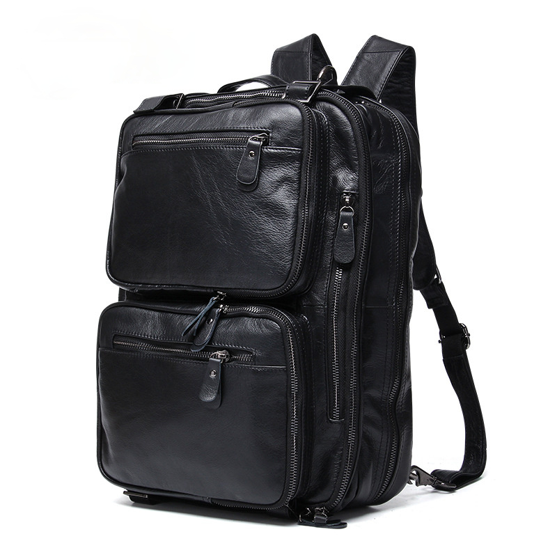 Vintage Men Multi Functional Backpack & business Briefcase J6332-Leather Backpack-Coffee-Free Shipping Leatheretro