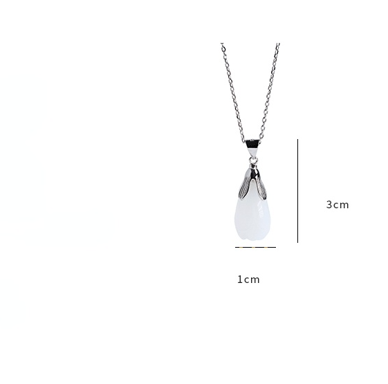 Elegant Sterling Sliver Nephrite Necklace for Mother's Gift-The same as picture-Free Shipping Leatheretro