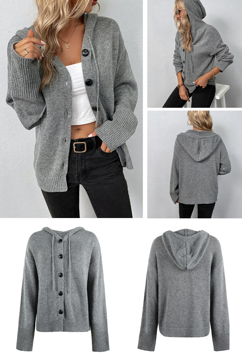 Fashion Drawstring Knitted Cardigan Coats for Women-Coats & Jackets-Gray-S-Free Shipping Leatheretro