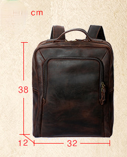 VIntage Leather Laptop Backpack P-8250-Leather Backpack-Dark Brown-Free Shipping Leatheretro