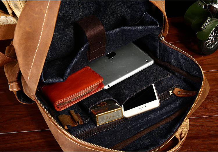 Fashion Vintage Leather Travel Backpack 826-Leather Backpack-Brown-Free Shipping Leatheretro