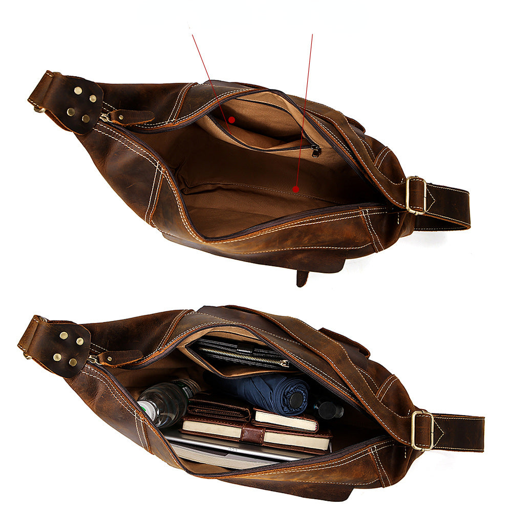 Vintage Crossbody Leahter Bags for Men 2245-Handbags, Wallets & Cases-Coffee-Free Shipping Leatheretro
