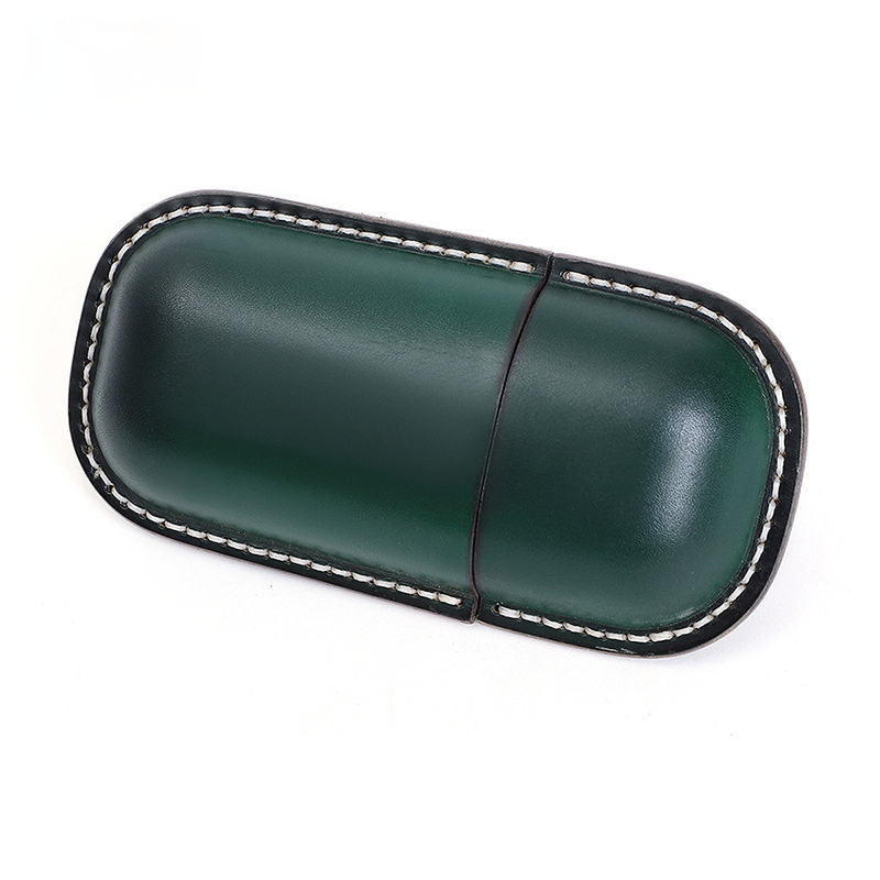 Vintage Handmade Leather Glass Cases J103-Leather Cases-Green-Free Shipping Leatheretro
