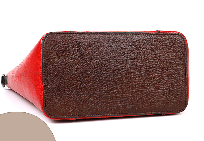 Vintage Hand Rubbing Cowhide Leather Tote Bags 8078-Leather Handbag for Women-Red-Free Shipping Leatheretro