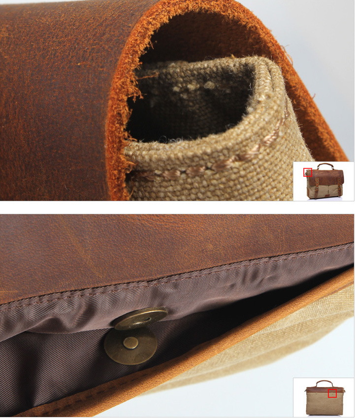 Vintage Leather Canvas Crossbody Business Briefcase-Leather Business Briefcase-Army Green-Free Shipping Leatheretro