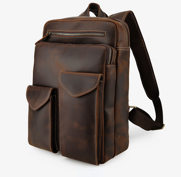 Vintage Luxury Large Storage Leather Backpacks-Leather Backpack-Brown-Free Shipping Leatheretro