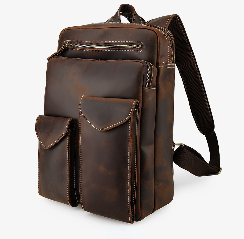 Vintage Luxury Large Storage Leather Backpacks-Leather Backpack-Brown-Free Shipping Leatheretro