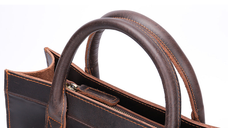 Vintage Business Leather Crossbody Bags for Men 5025-Handbags-Coffee-Free Shipping Leatheretro