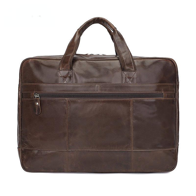 Vintage Leahter Briefcase 17" Leather Laptop 7320-Briefcases-Coffee-Free Shipping Leatheretro