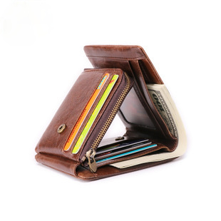 Retro Handmade Leather Large Storage Wallet J2063-Leather Wallets-Coffee-Free Shipping Leatheretro