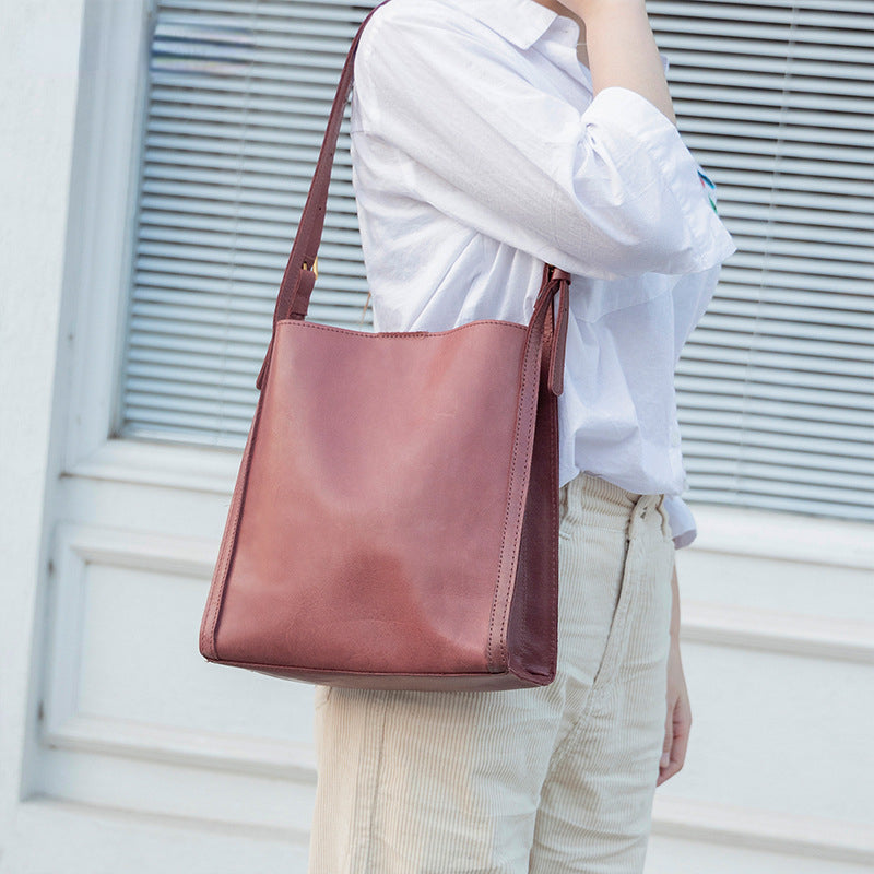 Vintage Large Storage Leather Tote Handbags 8906-Handbags-Brown-Free Shipping Leatheretro