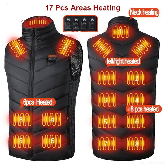 Fashion Men Women Coat Intelligent USB Electric Heating Thermal Warm Winter Heated Vest-Coats & Jackets-Black-S-Free Shipping Leatheretro