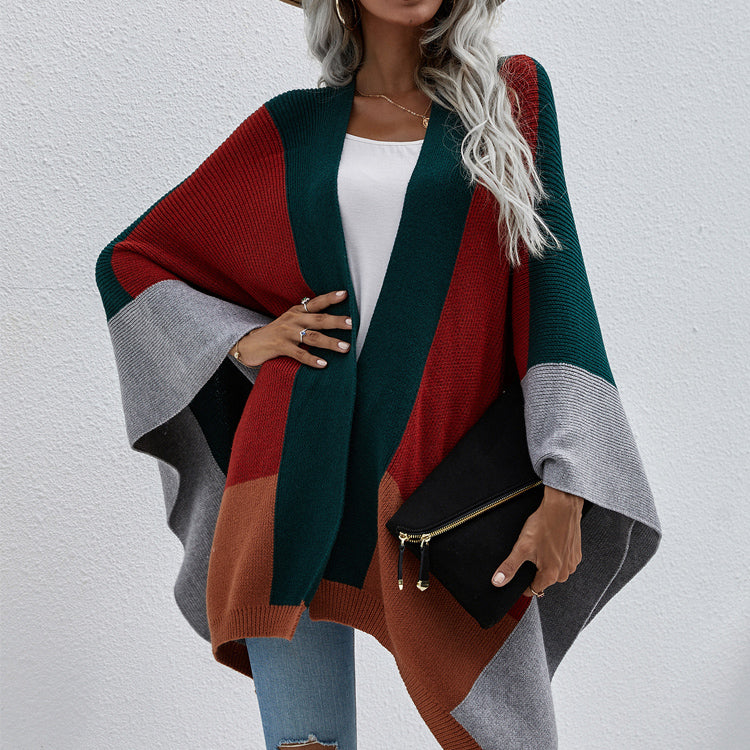 Plus Sizes Women Plaid Knitting Cardigan Coat-Shirts & Tops-Green-S-Free Shipping Leatheretro