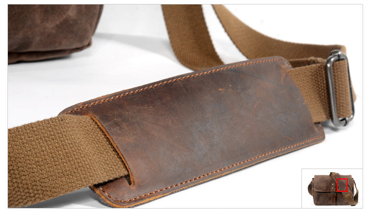 Retro Camera Waxed Canvas Shoulder Bags-Canvas Bag for Camera-Dark Gray-Free Shipping Leatheretro