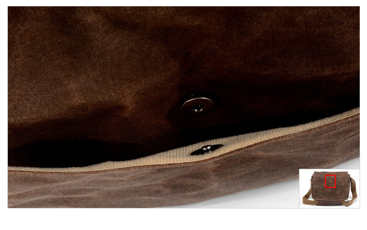 Retro Camera Waxed Canvas Shoulder Bags-Canvas Bag for Camera-Dark Gray-Free Shipping Leatheretro