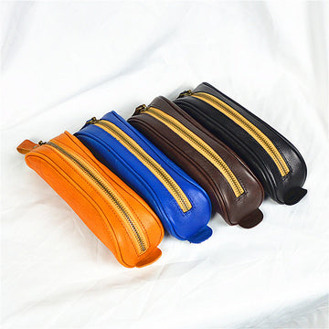 Vegetable Tanning Vintage Mini Pen Cases 11009-Yellow-Free Shipping Leatheretro