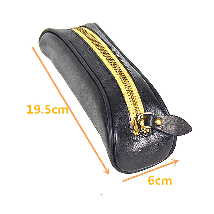 Vegetable Tanning Vintage Mini Pen Cases 11009-Yellow-Free Shipping Leatheretro