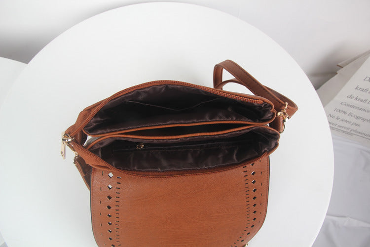 Fashion Hollow Out PU Women Shoulder Handbags 7041-Handbags-Brown-Free Shipping Leatheretro